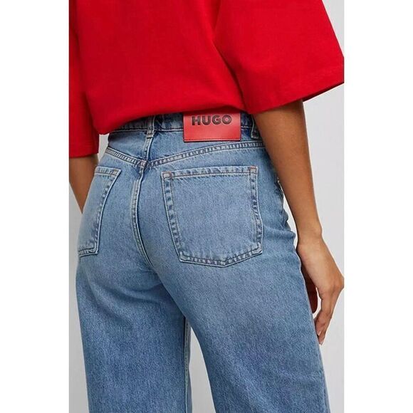 HUGO BY HUGO BOSS NWT Women's 937-2 Wide Leg Jean Straight Jean 27 - Picture 5 of 8